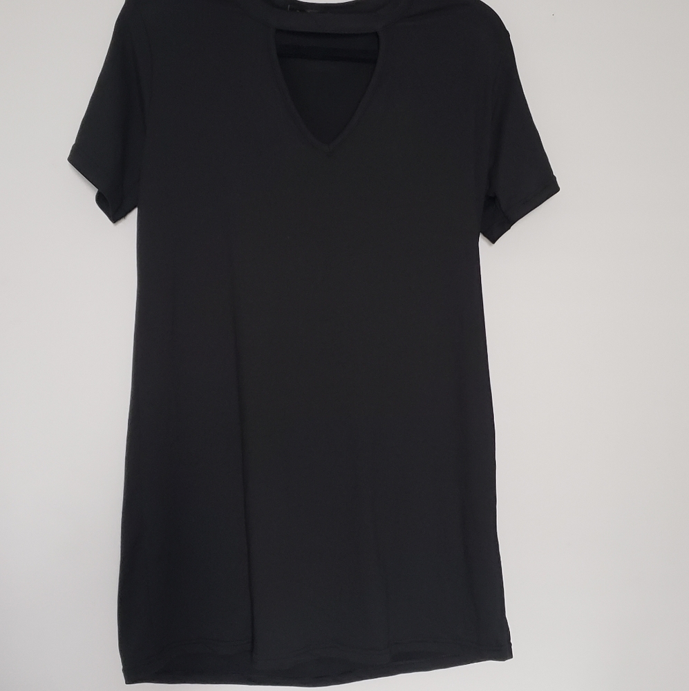 Little black dress with chest opening